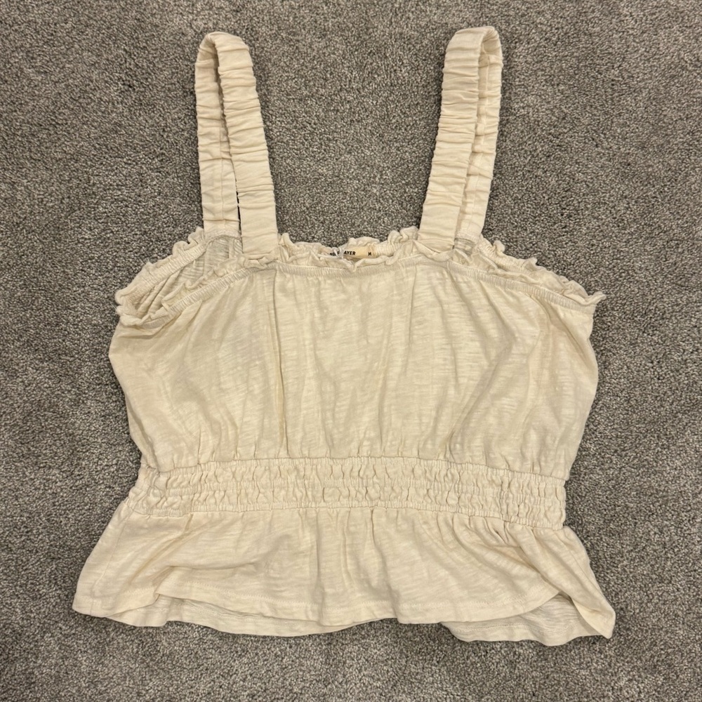 Marine Layer White Ruffle Tank Top - Picture 3 of 9